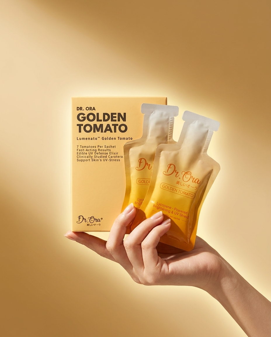 Dr. Ora Golden Tomato — AI-generated editorial product photo